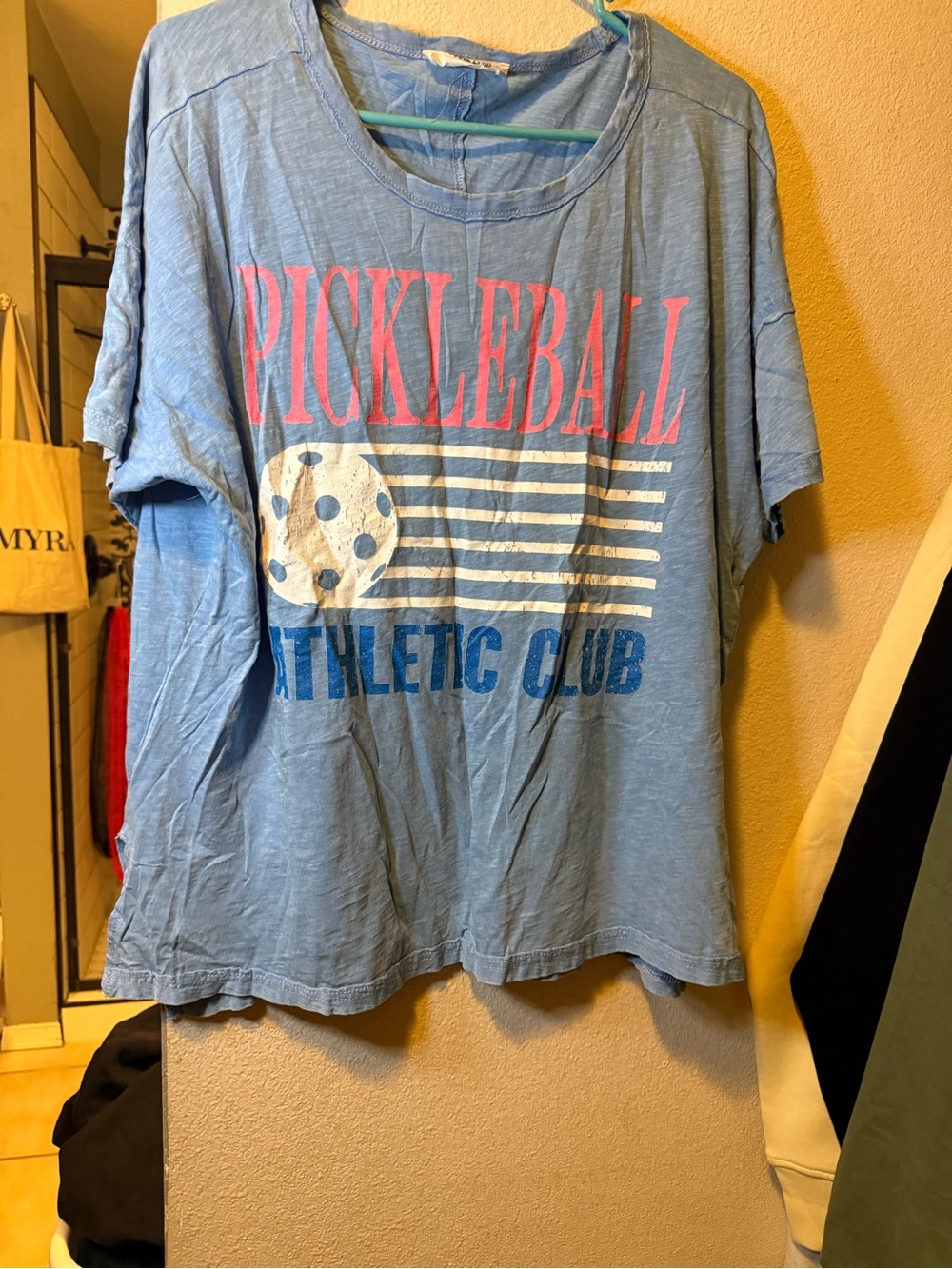 Double Zero Light Blue Tee with Pink Accent
